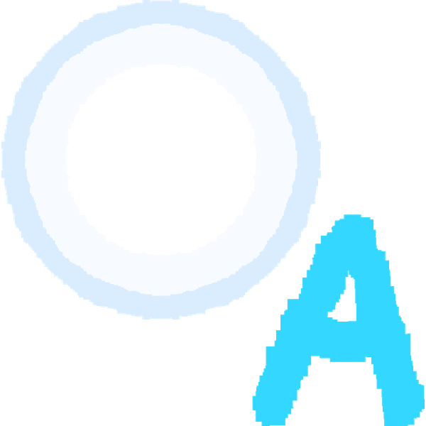 a medium light cyan circle, brightest in the center, with a cyan letter A in the corner.